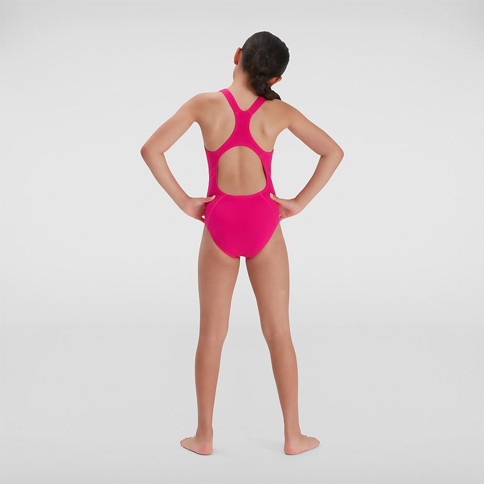 Speedo Girls' Endurance+ Medalist Swimsuit Pink