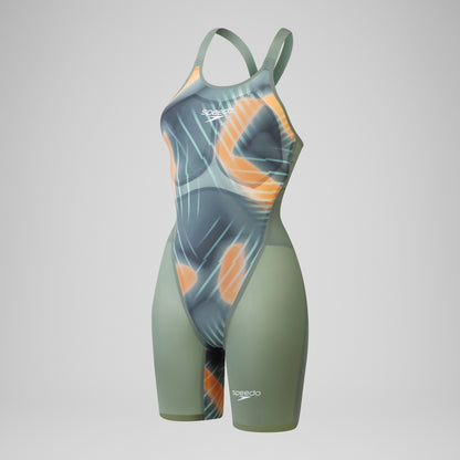 Speedo Fastskin LZR Pure Valor 2.0 Openback Kneeskin Green/Orange