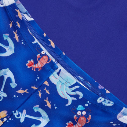 Speedo Boys' Digital Short Sleeve Rash Top Blue