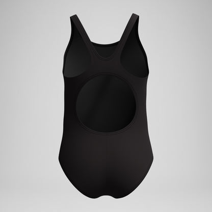 Speedo Girls' Placement Muscleback Swimsuit Black/Pink